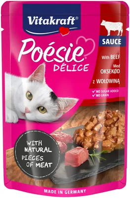 Zdjęcie produktu dla Vitakraft Poesie Deli Sauce torebka wołowiny 85g