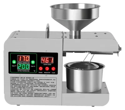 Produktbild von Elektrische Ölpresse - 820 W - 220 V - Großes Farbdisplay - Edelstahl - Manuelle Bedienung - Für Küche und Haushalt