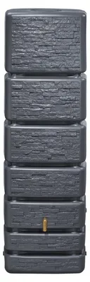 Produktbild von 4rain Regenwasser-Wandtank Slim Stone Decor graphite grey 350 L