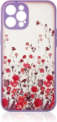 Produktbild von Design "Flower" Case Handy-Hülle Cover Kameraschutz kompatibel mit iPhone 13 Pro Lila