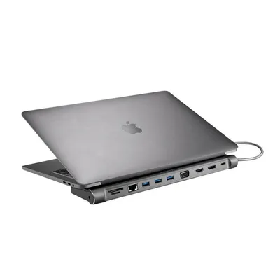 Obrázok produktu pre XtremeMac XWH-CDH-13, USB 3.2 Gen 1 (3.1 Gen 1) Type-C, Šedá, SD, SDHC, SDXC, DisplayPort, HDMI, RJ-45, USB 3.2 Gen 1 (3.1 Gen 1) Type-A, USB 3.2 Gen 1 (3.1 Gen 1) Type-C, VGA, Hliník, 1 kusov