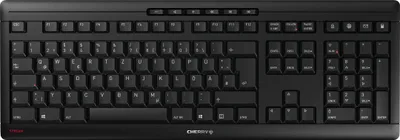 Produktbild von Cherry Tastatur, schwarz, kabellos, gerade, flach, STREAM Serie, 462.2 x 165.8 x 34.1 mm, 920 g, kompatibel mit Windows, Mac, Android, JK-8550DE-2
