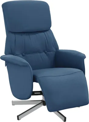 Obrázok produktu pre vidaXL Relax kreslo s podnožkou modrá látka