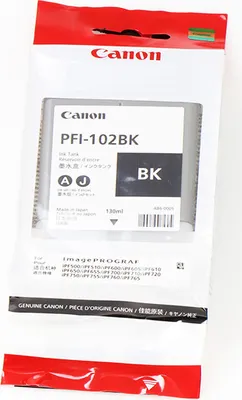 Zdjęcie produktu dla Canon PFI-102BK, Czarny, Tusz na bazie pigmentu, 130 ml