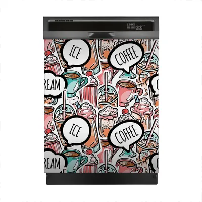 Produktbild von Aufkleber sticker 60x70 cm Dekorative folie Spülmaschine - Milkshake und Cocktail