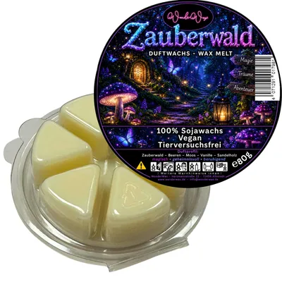 Produktbild von WonderWax Duftwachs Wax Melts für Duftlampe, 6 Ecken Duftmelt Wachsmelt Sojawachs Duftwachs Kreis für Raumdüfte, Wachs Duftöl Winter Indoor Schmelzen für Aromalampe Zauberwald