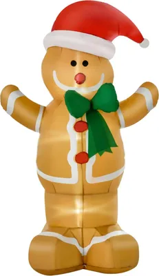 Produktbild von Aufblasbarer Lebkuchenmann mit LED-Lichtern, 183 cm, Außendekoration
