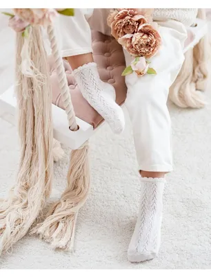 Immagine prodotto di Calzini per bambini Milena con delicato motivo ajour, color beige, taglia 29-31