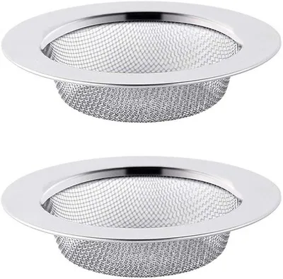 Produktbild von Dusche- und Spülbecken-Abwasser-Sieb aus Edelstahl, 2-teilig, 75 cm, Haar-Sieb, Küchen-Sieb