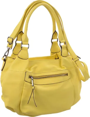 Produktbild von knautschige Handtasche mit kurzen und langem Henkel, gelb
