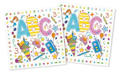 Produktbild von 20 3-lagige Servietten 33 x 33 cm - ABC Einschulung