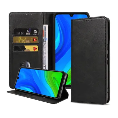 Obrázok produktu pre Smartphonica Puzdro na telefón vhodné pre Huawei P Smart (2020) Puzdro z umelej kože s magnetickým zapínaním a držiakmi na karty Puzdro typu kniha s chlopňou - čierne