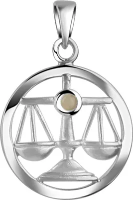 Zdjęcie produktu dla Wisiorek V 925/- srebro rodowane znak zodiaku Libra kamień miesiąca