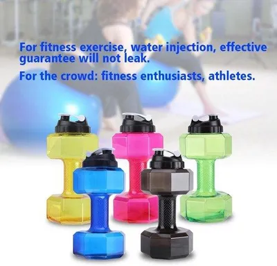 Obrázek produktu pro Velká láhev na vodní sporty ve tvaru činky, láhev na fitness, 100% nepropustná, velká