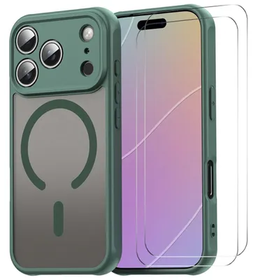 Produktbild von MagSafe Hülle + 2x Schutzglas für Apple iPhone 18 Pro Max Kameraschutz Grün