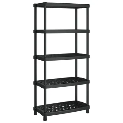 Produktbild von vidaXL Lagerregal 5 Böden Schwarz 93,5x45,5x194,5 cm PP