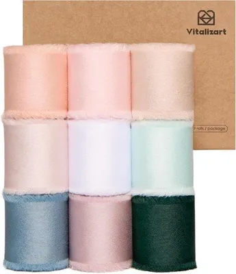 Produktbild von Famanu Satinband Set 9 Farben - Geschenkverpackung und Basteln