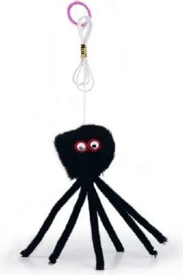 Produktbild von Beeztees Katzenspielzeug Spin Plüsch schwarz - 17 x 7 x 2 cm