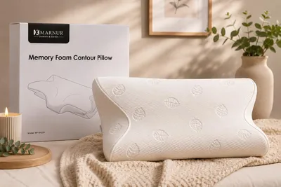 Produktbild von MARNUR Ergonomisches Memory Foam Nackenkissen 60 x 35 cm – Orthopädisches Konturkissen für Rücken- und Seitenschläfer