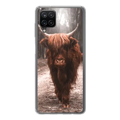 Produktbild von MuchoWow® Handyhülle Schutzhülle Hülle für Samsung Galaxy A12 Schottischer Hochländer - Wald - Kuh - Tiere - Natur Silikon Softcase Handy Hülle - Bild