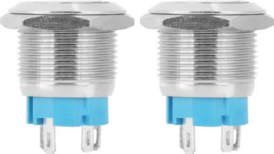 Obrázek produktu pro 2 ks žlutý, plochý, samonastavitelný 4pólový tlačítkový spínač s kontrolkou, DC 12 V  24 V pro krytí IP65
