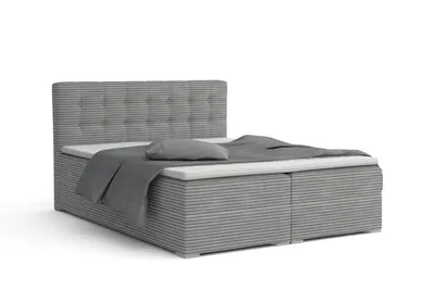Produktbild von BOXBETT CYNTHIA 140/200 in Cord Hellgrau H4