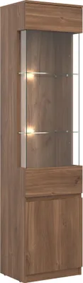 Obrázek produktu pro Vitrina REMI RM07 Vitrína do obývacího pokoje 47,5x194x37 cm Vitrína Castello dub (bez osvětlení)