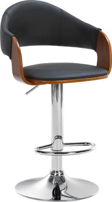 Produktbild von Barhocker HLO-CP283 Kunstleder chrom  walnuss/schwarz