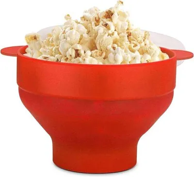 Productafbeelding van Famanu popcornmachine, BPA-vrij - inklapbare popcornkom, rood