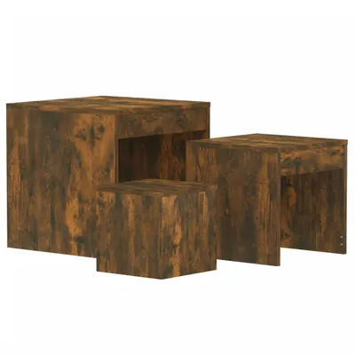 Produktbild von Satztische 3 Stk. Räuchereiche Holzwerkstoff