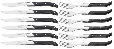 Produktbild von Blackwell Steakbesteck Laguiole - Steakmesser & Steakgabeln - Pakkaholz- 12 Stück