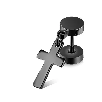 Produktbild von Mono-Ohrring   Anhänger GioiaPura Schwarz   Kollektion Cross - mann