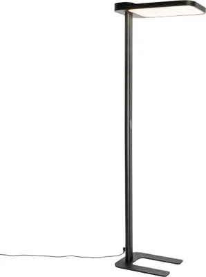 Produktbild von QAZQA Professional - Modern Tageslicht-Stehleuchte I Stehlampe I Standleuchte I Lampe I Leuchte Schwarz Quadratisch inkl. LED und Dimmer - Guzo Touch-funktion Dimmer I Dimmbar I Wohnzimmer - Aluminium