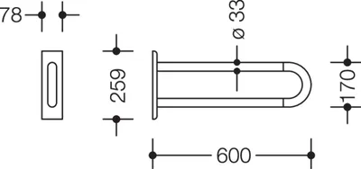 Produktbild von HEWI Wandstützgriff Ser 801, L:600mm reinweiß