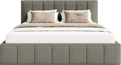 Produktbild von FEDVE Polsterbett TORAO aus Bouclé-Stoff 180x200 cm, Taupe