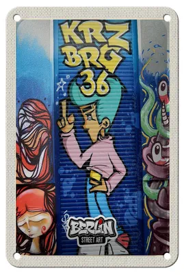 Produktbild von Blechschild Reise 12x18cm Berlin Kreuzberg Graffiti 36 Kunstwerk Schild