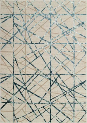 Produktbild von Tapiso Teppich Crystal Modern Blau Beige Wohnzimmer 250 x 350 cm