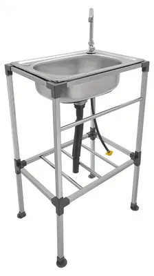 Immagine prodotto di Lavello – Lavandino – Vaschetta per piatti – Lavabo – Lavello da cucina – Acciaio inossidabile – Autoportante – Con rubinetto