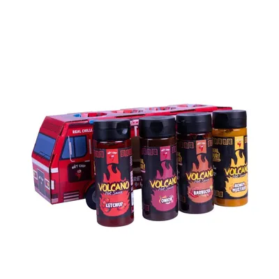 Productafbeelding van Hot Chip Vulkaan Brandweerwagen Classic – Geschenkset met 4 sauzen