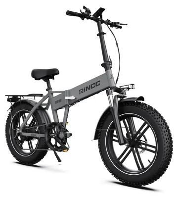 Zdjęcie produktu dla Składany rower elektryczny – Fatbike 51 cm – akumulator litowy 48 V 15 Ah – silnik 750 W 65 Nm – wyświetlacz LCD – prędkość 50 km/h – opony terenowe – kolor szary