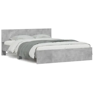 Produktbild von vidaXL Bettgestell mit Kopfteil Betongrau 140x190 cm