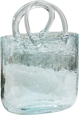 Image de Vase en verre Panier à main transparent Arrangement floral de salon Sac créatif Réservoir de poissons