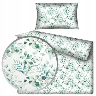 Obrázek produktu pro Designpremium Sada povlečení eukalyptus mentolová 100x135 cm
