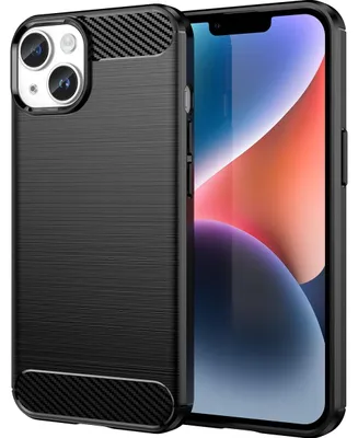Produktbild von Mobigear Brushed Slim Schutzhülle für iPhone 15 Plus – Flexible TPU-Hülle – Schwarz