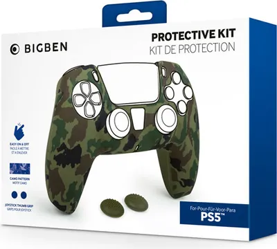 Produktbild von Playstation 5 Controller Silicon Glove BigBen 2 Grips green/Camo