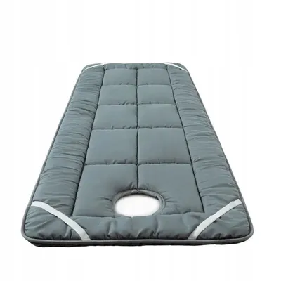 Zdjęcie produktu dla Mata na ŁÓŻKO STÓŁ do MASAŻU PODUSZKA MATERAC Mata 60x190cm z OTWOREM Szara