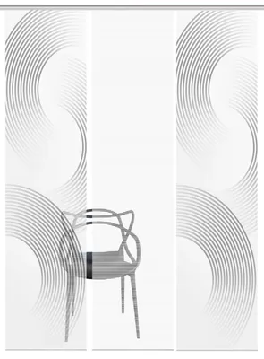 Produktbild von BEXON Schiebegardine, Halbkreismotiv, halbtransparent, 260x60 cm