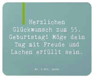 Produktbild von Mr. & Mrs. Panda Mauspad Spruch 55. Geburtstag Glückwunsch - Meeresbrise - Geschenk, fünfzigster, Herzlichen zum, laptop, mousematte, mousepad, Mouse Pad, Glückwünsche