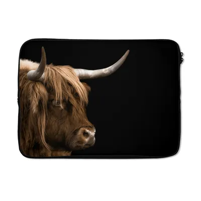 Produktbild von MuchoWow® Laptop Hülle 13 Zoll Schottischer Highlander - Tiere - Kuh Laptoptasche - Laptophülle - Sleeve - Rundumschutz