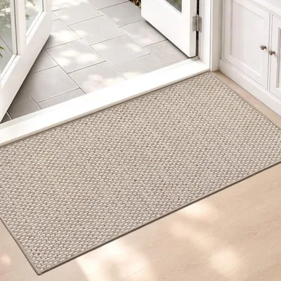 Schmutzfangmatte 68x150 cm, rutschfest, waschbar, gewebt, beige